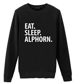 Fellow Friends - Eat Sleep Alphorn Sweater Mens Womens X-Large Black von Fellow Friends