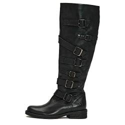 Felmini - Damen Schuhe - Verlieben Cooper C571 - Cowboy & Biker Hohe Stiefel - Echtes Leder - Schwarz - 37 EU Size von Felmini