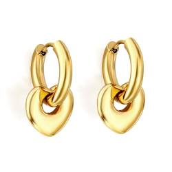 Felsen Mart Love Herzförmige Creolen | Bestes Geschenk für Mädchen und Frauen | Kleine zierliche Ohrringe, Ohrringe im Western-Stil von Felsen Mart