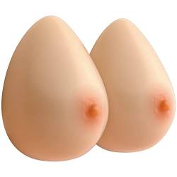Feminique Silicone Breast Forms | Prosthetic Breast for Transgender, Mastectomy, Crossdressers, and Cosplay | Fake Breasts - Pair (B Cup (600g) Pair, Nude) von Feminique