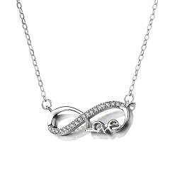 Sterling Silber 925 Infinity Halskette, Freundschaftskette, Kette Herz Unendlichkeit, Infinity Halskette Herz Damen, Damen Kette mit Anhänger Infinity, Geburtstagsgeschenk für Frauen von Fengguock