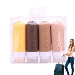 Reise-Shampoo-Flasche - 4 Stück auslaufsichere Reise-Make-up-Flaschen aus Silikon, nachfüllbare Kosmetikbehälter,Tragbare Toilettenartikelflaschen für Duschgel, Gesichtswaschmittel, Spülung, Fenhua von Fenhua