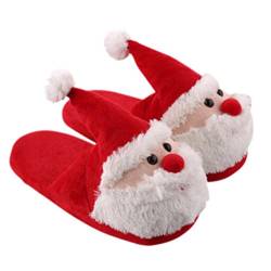 Fenical Weihnachten Hausschuhe Plüsch Weihnachtsmann Figur Winter Warm Pantoffeln Kinder Erwachsene Größe 39-40 (Rot) von Fenical