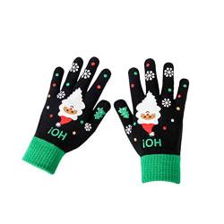 Fenical Weihnachtshandschuhe Touchscreen Handschuhe Strickhandschuhe Herbst Winter Warme Vollfingerhandschuhe für Herren Damen Laufen Klettern Outdoor Sport, Schwarz von Fenical
