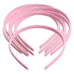 Fenteer 10er Set Satin Haarreif Haarband Harrschmuck Satinbedeckt Haarreife Seidenband Kopfschmuck Haarreifen DiY Basteln, Rosa von Fenteer