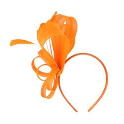 Fenteer Damen Fascinator Hut Haarreif 1920er Jahre Kostüm Braut Stirnband, Orange von Fenteer