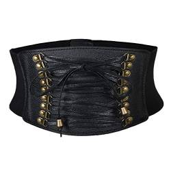 Fenteer Damen Hüftgürtel Gürtel Taillengürtel BreiterLedergürtel Steampunk Taille Hüftgurt Body Shaper Korsage Karneval Fasching Verkleidung Kostüm von Fenteer