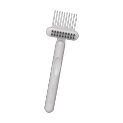 Fenteer Haarbürsten-Reinigungswerkzeug zum Entfernen von Haarstaub, Schmutz, Haarbürstenreiniger, Essentials, Kammreiniger, Bürste, rutschfester Griff, grau von Fenteer