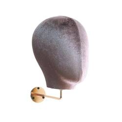 Fenteer Schaufensterpuppenkopf-Modell, hängender Perückenständer, an der montiert, glatter Hut-Präsentationskopf, Hüte, Brillen, von Fenteer
