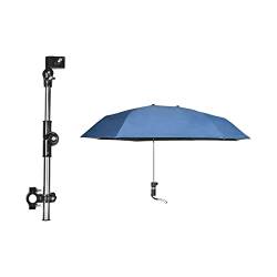Fenteer Stuhlschirm Sonnenschutz Wasserdicht Regenschirm mit Universalklemme, Kinderwagenschirm für Fahrradwagen, Rollstuhl, Bleacher, Rote Doppelschicht von Fenteer