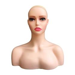 Weiblicher Mannequin-Kopf, kahlköpfiger Manikin-Kopf, weibliche Kosmetologie-Kopfständer, Display-Modellkopf, Stil H von Fenteer