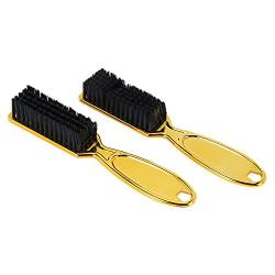 Ferleiss Fade Brush Comb Scissors Reinigungsbürste Barber Shop Fade Vintage Ölkopf Form Schnitzerei Reinigungsbürste Gold 2 Stück von Ferleiss