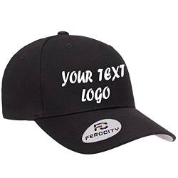 Ferocity, Personalised Baseball Cap, Custom Text & Graphic, Unisex, For Adults & Kids, Adjustable, 100% Cotton, Black von Ferocity