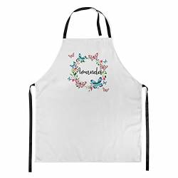 Ferocity Personalisierter Kinderschürze Kind Malschürze Kunstkittel Kochschürze Apron Werkschürze mit einem Motiv Weiß mit Namen Motiv Schmetterlingskreis [074] von Ferocity