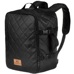 Handgepäck für Ryanair Multifunktions Handgepäck Rucksack gepolstert Flugzeugtasche Handtasche Reisetasche Rucksack gepolstertkoffer für Flugzeug Größe 40x25x20cm Schwarz Pik [102] von Ferocity