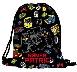 Kinder Turnbeutel mit Namen Beutel Fullprint Tasche Gymsac Jutebeutel Print Bag Fitness Junge Mädchen Gamer Spieler [010] von Ferocity