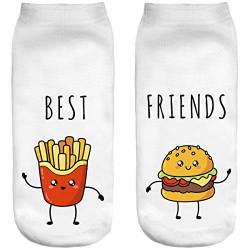 Lustige Socken Sneaker Halbsocken Strümpfe Sportsocken Füßlinge mit Motiv 3D Weihnachten Ferien Seasons Lutscher süßer Best Friends 2 [001] von Ferocity