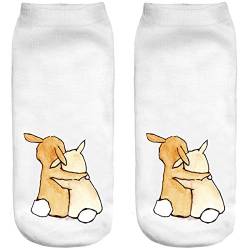 Lustige Socken Sneaker Halbsocken Strümpfe Sportsocken Füßlinge mit Motiv 3D Weihnachten Ferien Seasons Lutscher süßer Bunnies love [001] von Ferocity