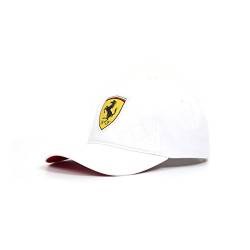 BRANDED Men's Cap with a Visor, White, One Size von Ferrari