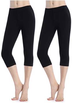 Damen Microfaser Leggings Capri Fitnesshose Sport Unterkleider Shorts Leicht von Ferrieswheel Story