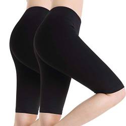 Damen Microfaser Leggings Kurze Fitnesshose Sport Unterkleider Shorts Knielang von Ferrieswheel Story