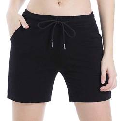 Ferrieswheel Story Schwarz Shorts Damen Sommer Hose Kuz Jogginghose mit Taschen Dünne Sport Fitness von Ferrieswheel Story