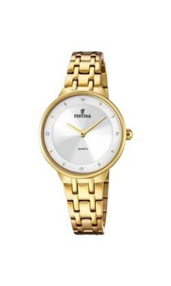 FESTINA Damen-Armbanduhr, goldfarben, mit CZ-Fassung und Armband aus Stahl F20601/1 von Festina