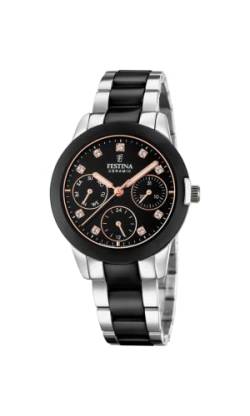 Festina Damen Analog Quarz Uhr mit Edelstahl Armband F20497/3, mittel von Festina