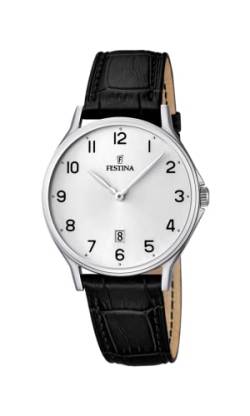 Festina Herren Analog Quarz Uhr mit Leder Armband F16745/1 von Festina