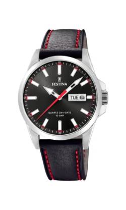 Festina Herren Analog Quarz Uhr mit Leder Armband F20358/4 von Festina