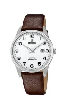 Festina Herren Analog Quarz Uhr mit Leder Armband F20512/1 von Festina