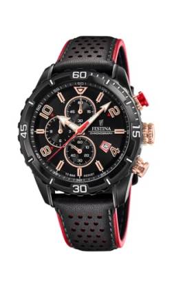 Festina Herren Analog Quarz Uhr mit Leder Armband F20519/4 von Festina