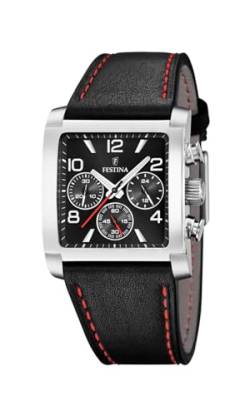 Festina Herren Analog Quarz Uhr mit Leder Armband F20653/3 von Festina