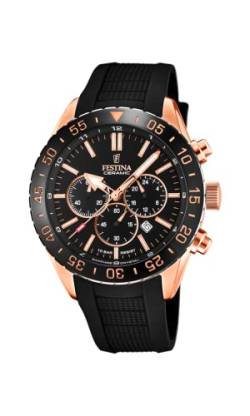 Festina Herren Analog Quarz Uhr mit Silikon Armband F20516/2, groß von Festina
