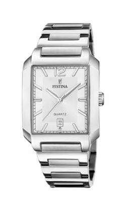 Festina Herren-Armbanduhr F20677/2 On The Square Gehäuse Edelstahl, graues Edelstahlarmband F20677 von Festina