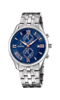 Festina Herren Chronograph Quarz Uhr mit Edelstahl Armband F6854/6 von Festina