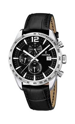 Festina Herren Chronograph Quarz Uhr mit Leder Armband F16760/4 von Festina