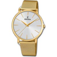 Festina Quarzuhr Festina Edelstahl Damen Uhr, Damenuhr Edelstahlarmband gold, rund, mittel (ca. 38mm) von Festina