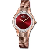 Festina Quarzuhr Festina Edelstahl Damen Uhr, Damenuhr Edelstahlarmband rosa, rund, mittel (ca. 30mm) von Festina