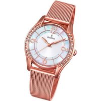 Festina Quarzuhr Festina Edelstahl Damen Uhr, Damenuhr Edelstahlarmband rosegold, rund, mittel (ca. 36mm) von Festina