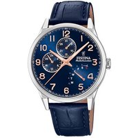 Festina Quarzuhr Festina Herren Uhr F20278/B Multifunktion Leder blau, (1-tlg) von Festina