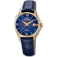 Festina Quarzuhr Festina Leder Damen Uhr, Damenuhr Lederarmband blau, rund, klein (ca. 29mm) von Festina