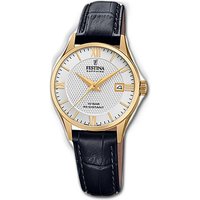 Festina Quarzuhr Festina Leder Damen Uhr, Damenuhr Lederarmband schwarz, rund, klein (ca. 29mm) von Festina