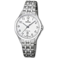 Festina Quarzuhr Festina Titan Damen Uhr, Damenuhr Titanarmband silber, rund, mittel (ca. 32mm) von Festina