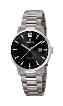 Festina Unisex Erwachsene Analog Quarz Uhr mit Titan Armband F20435/3 von Festina
