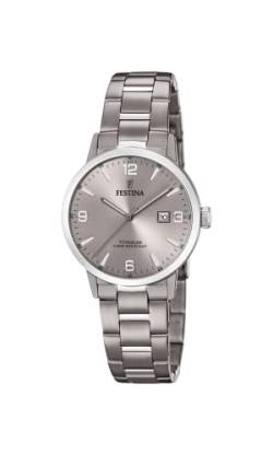 Festina Unisex Erwachsene Analog Quarz Uhr mit Titan Armband F20436/2 von Festina