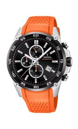 Festina Unisex Erwachsene Chronograph Quarz Uhr mit Leder Armband F20330/4 von Festina