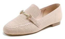 Feversole Damen Fashion Trim Deco Loafer Hausschuhe, Damen Ballerina Slip On Spitz Schuhe rutschfest Flach Stricken Sneaker Bequem Sommer Elegant Sportlich Flat Shoes Frauen von Feversole