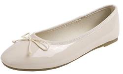 Feversole Damen Klasssische Ballerinas Lack Balerinaschuhe Flach Damenschuhe von Feversole