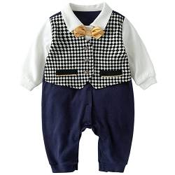 Baby Jungen Strampler Gentleman Spielanzug Baumwolle Overall Einteilig Formelle Outfits 3-6 Monate von Fewlby